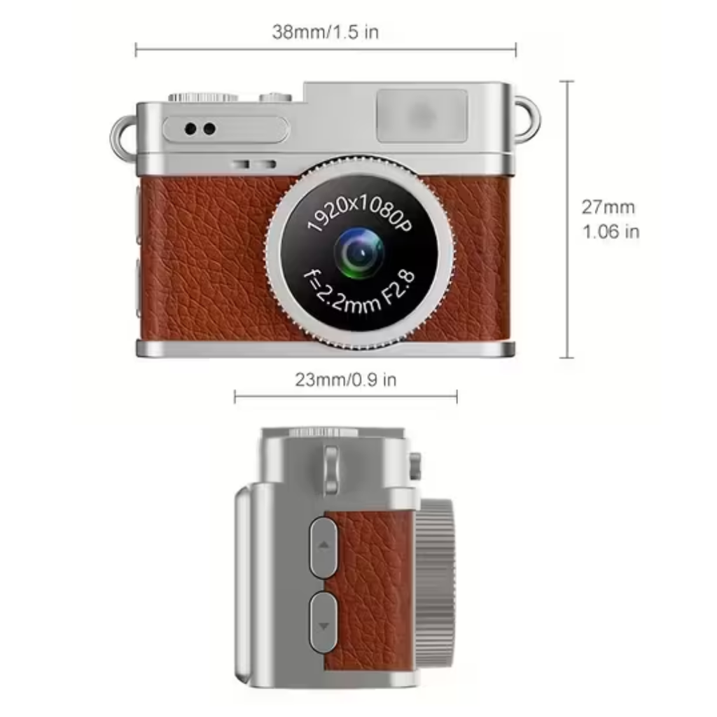 Mini cámara digital estilo vintage con tarjeta memoria de 8GB incluida - CAPTURA MOMENTOS ÚNICOS